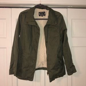 Army Green Zip Up Jacket